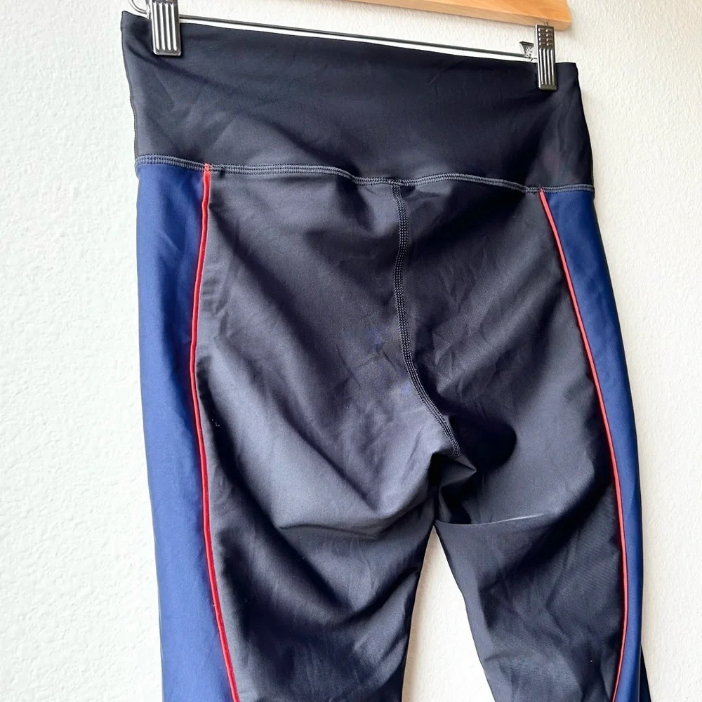 P.E Nation Women's Rally Leggings Black Navy Blue Sz M